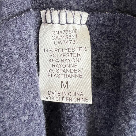 CHASER Blue Heart Print Scoop Neck Long Sleeve Pullover Women's Sweater Size M - Picture 7 of 8